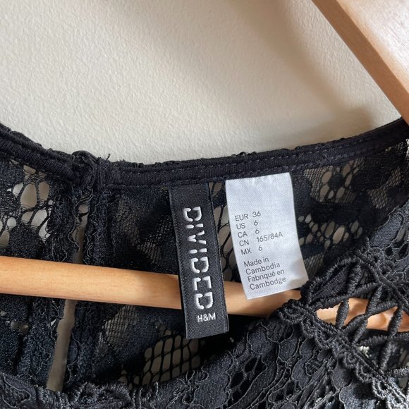 Divided H&M Lace Layered Eyelet Ruffled Dress sz 6 - Picture 6 of 9